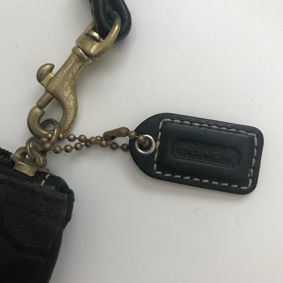 Loved, in Good Condition Authentic Coach Black and Gold Wristlet Wallet with Tag - Picture 3 of 5